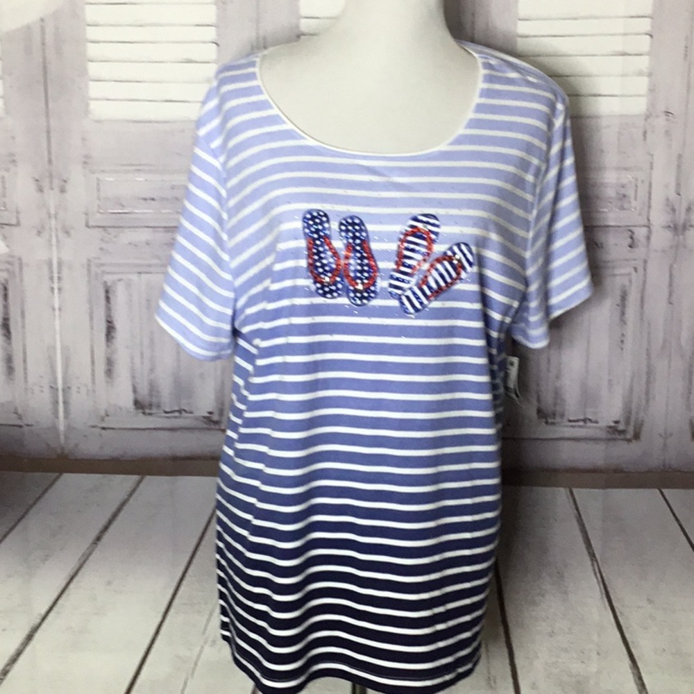 NEW BEACH VACATION TOP SIZE 2X 3X WOMENS BLOUSE - Picture 2 of 6